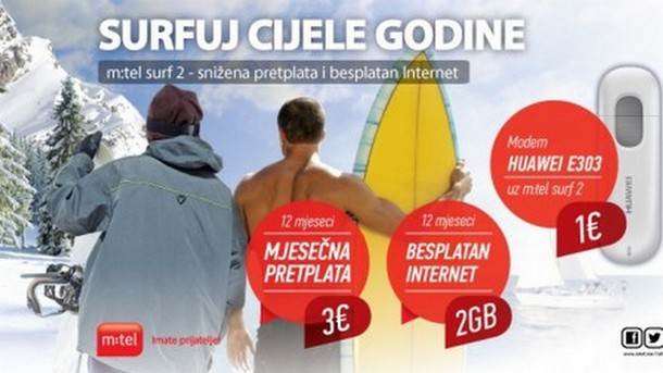  M:tel Surf 2 –manja pretplata i besplatan Internet 