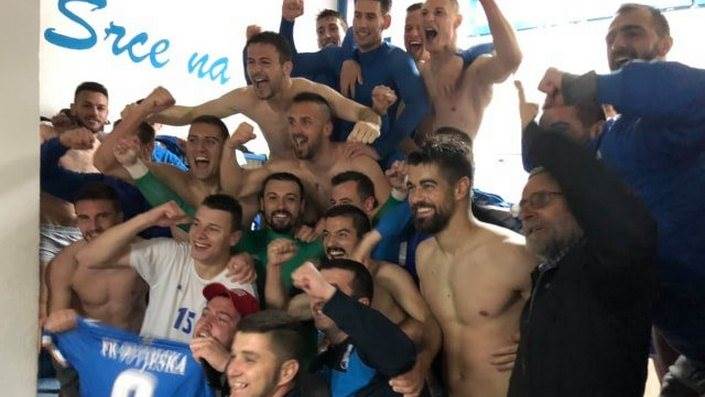  FK Sutjeska, Božo Marković i Stefan Stefanović srećni zbog četvrte titule 