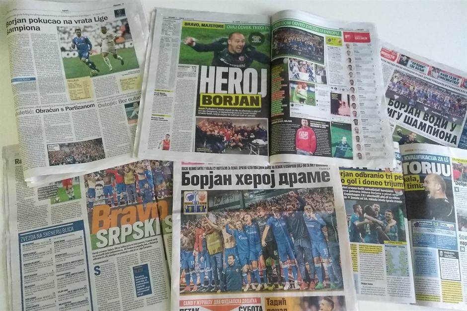  Kopenhagen Crvena zvezda naslovi novine izvestaji Milan Borjan za istoriju 