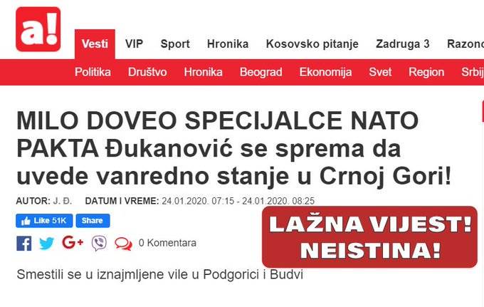  Reagovanje Ministarstva odbrane na navode medija iz Srbije 