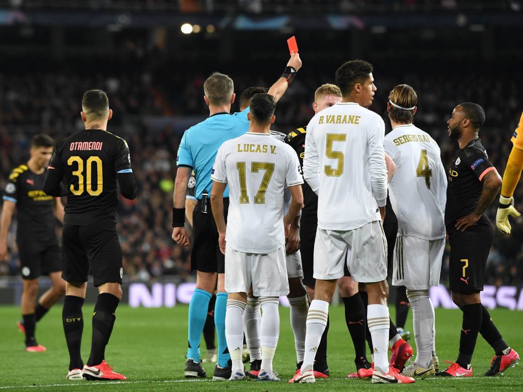  Ramos crveni karton na utakmici Mančester siti - Real Madrid 