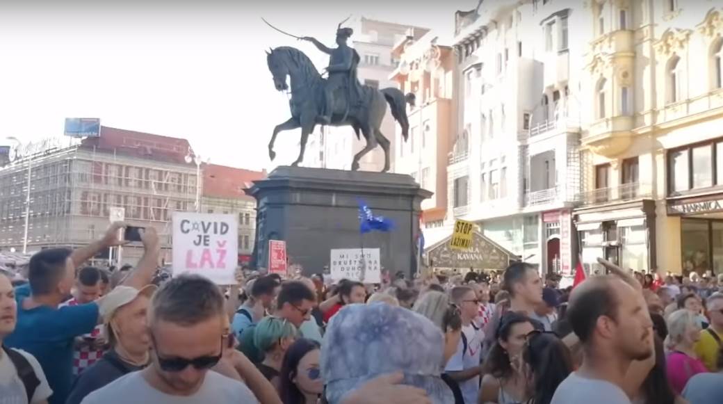  "KOVID JE LAŽ, NSIMO SVI KOVIDIOTI": "Festival slobode" u Zagrebu, protiv mera za suzbijanje korona virusa (VIDEO) 