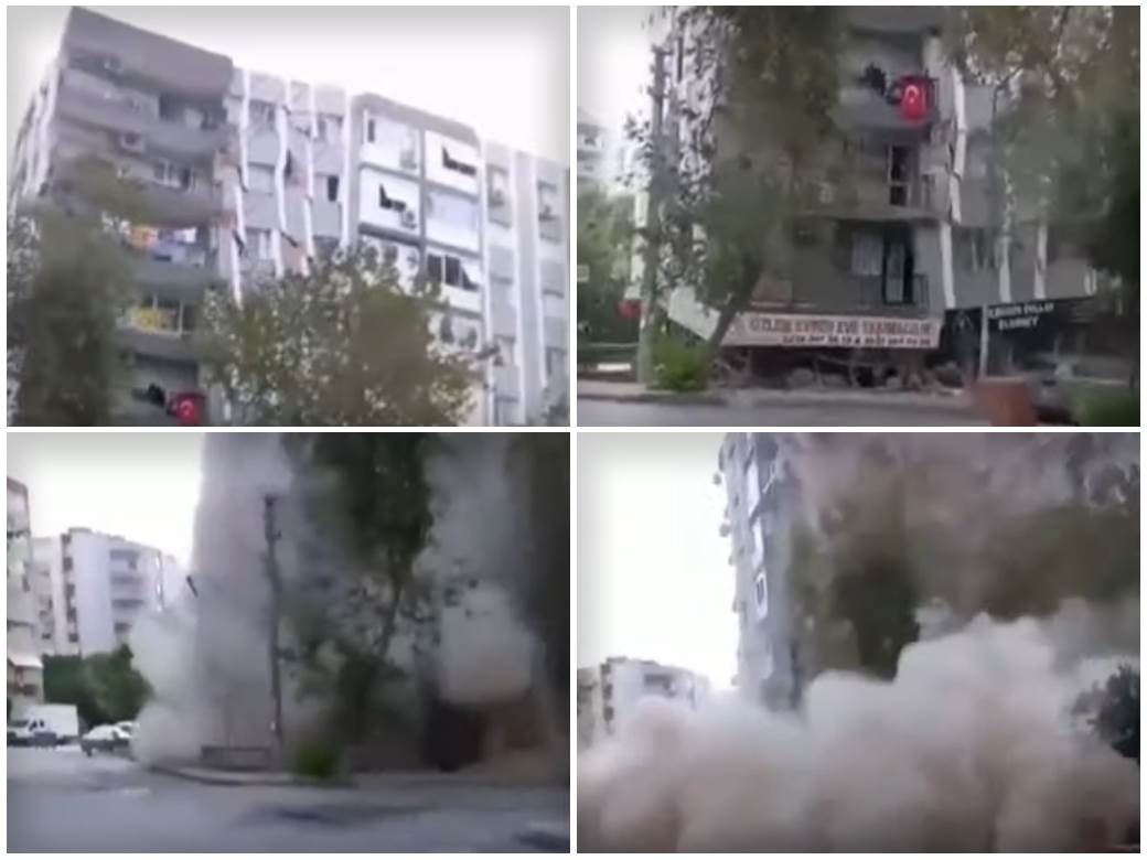  RUŠI SE KAO DA JE OD KARTONA! Snimljen trenutak u kojem zemljotres PROŽDIRE zgradu u Turskoj! (VIDEO) 