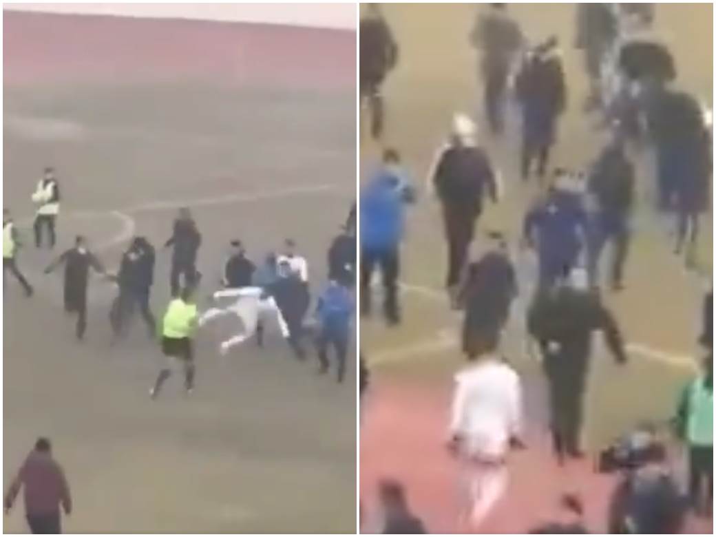  FUDBALER "MAJ GERIJEM" NOKAUTIRAO SUDIJU: Nefči izgubio, pola stadiona jurilo sudije da ih biju! (VIDEO) 