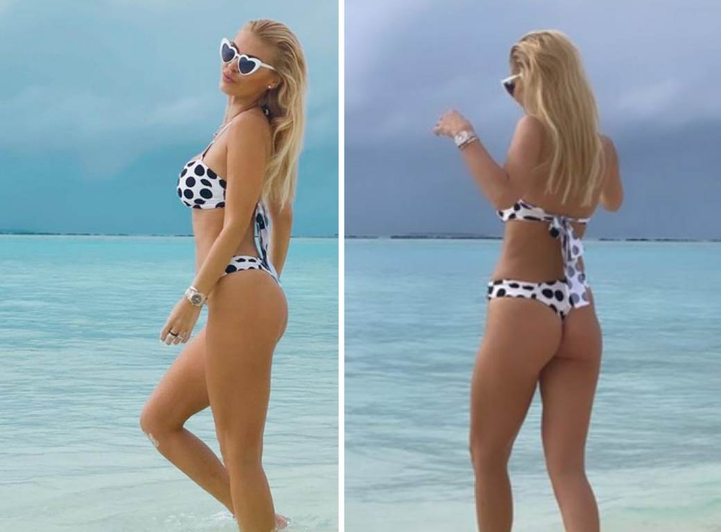  ZBOG NJE JE GOLMAN ZVEZDE DOBIO ŠAMAR: Vruće fotke Borjanove Sneže - zapalila Maldive u tanga gaćicama! (FOTO) 