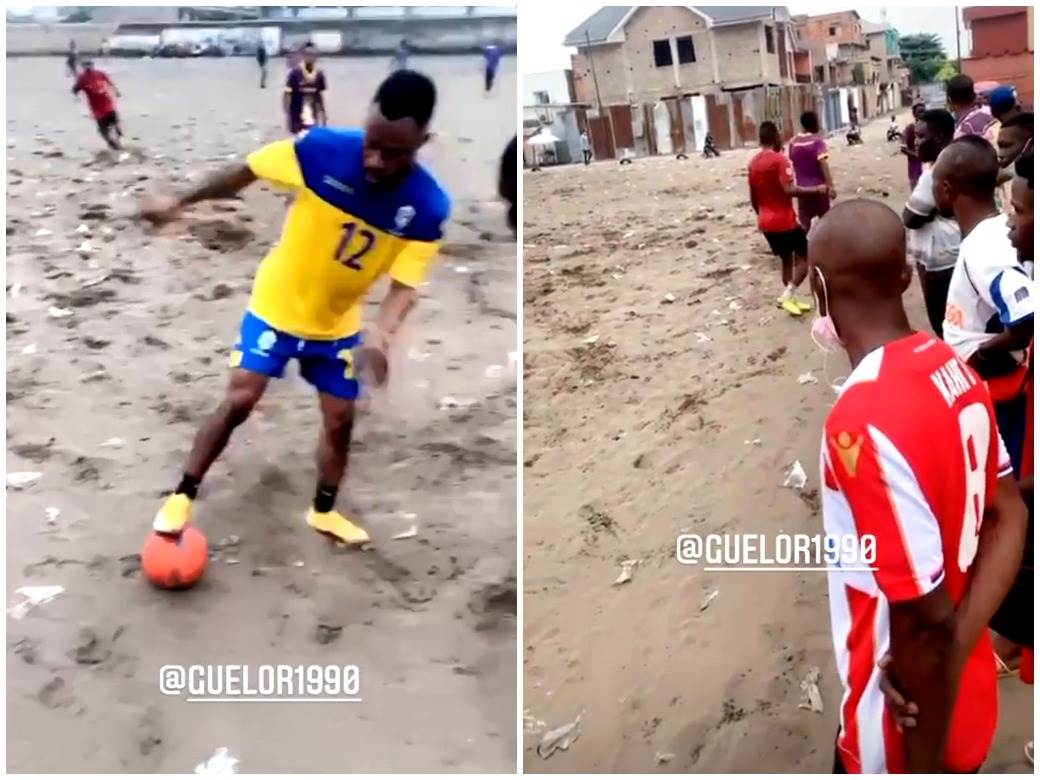  KANGA NAPRAVIO ŠOU U GABONU: Igrao ulični fudbal u blatu, navijači nosili dresove Zvezde! (FOTO) 