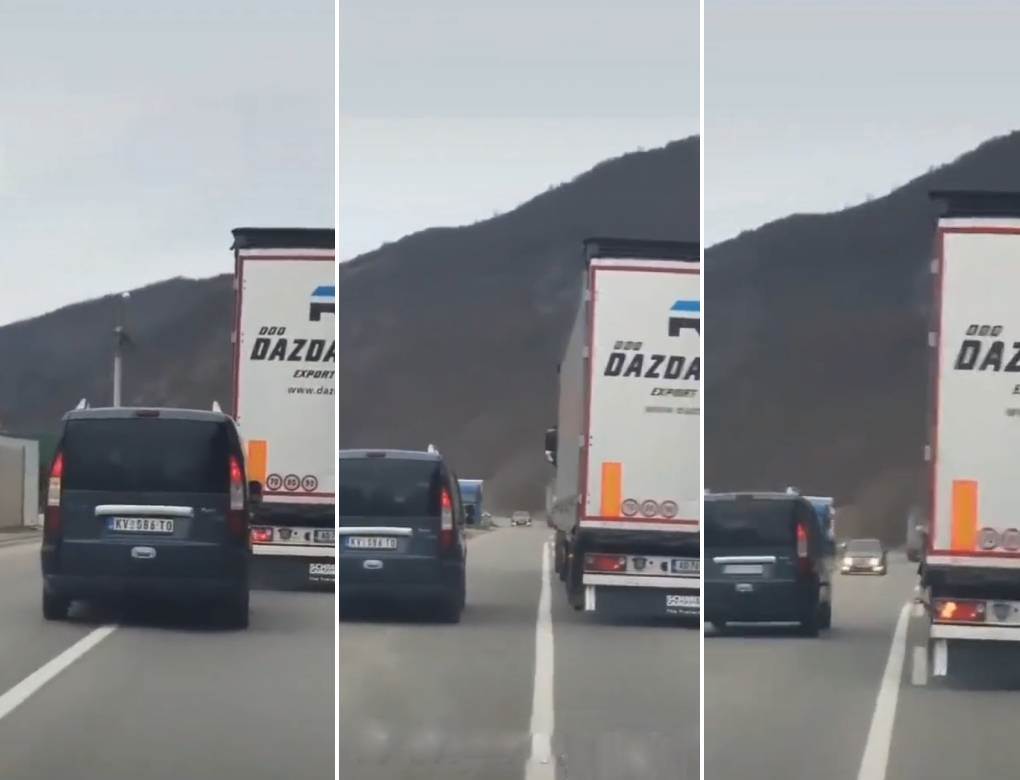  OVAKO LJUDI GINU! PRETICAO KAMION KOD NOVOG PAZARA: Bahati vozač se zaleteo u drugo vozilo iz suprotne trake! (VIDEO) 