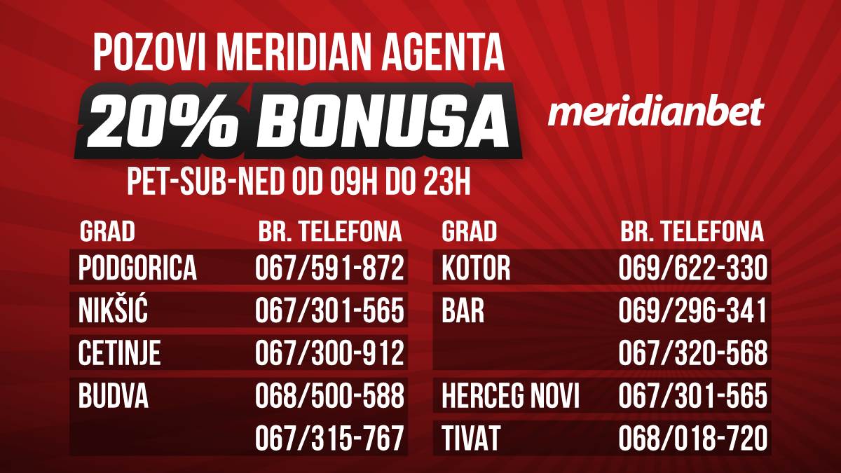  Lako do 20% bonusa – jedan poziv i Agent je tu Meridian 