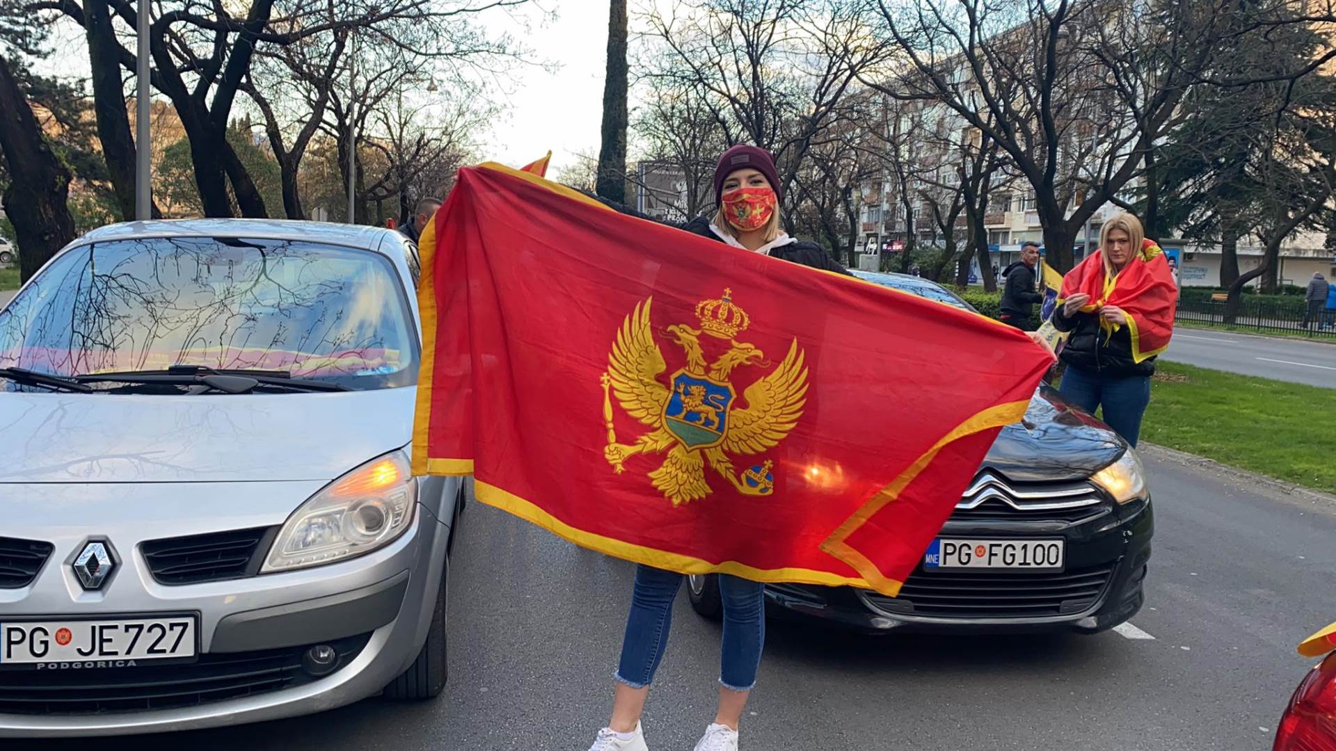  auto kolona podgorica protest video foto  