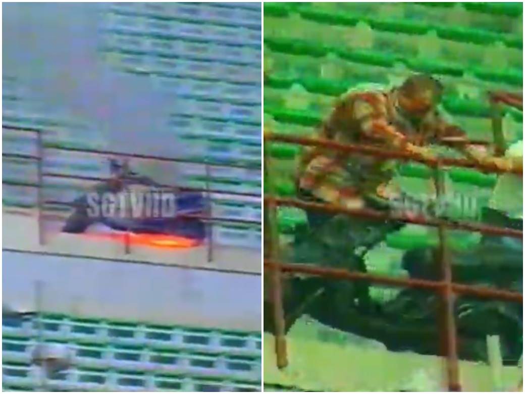  inter navijaci zapalili motor na stadionu video 