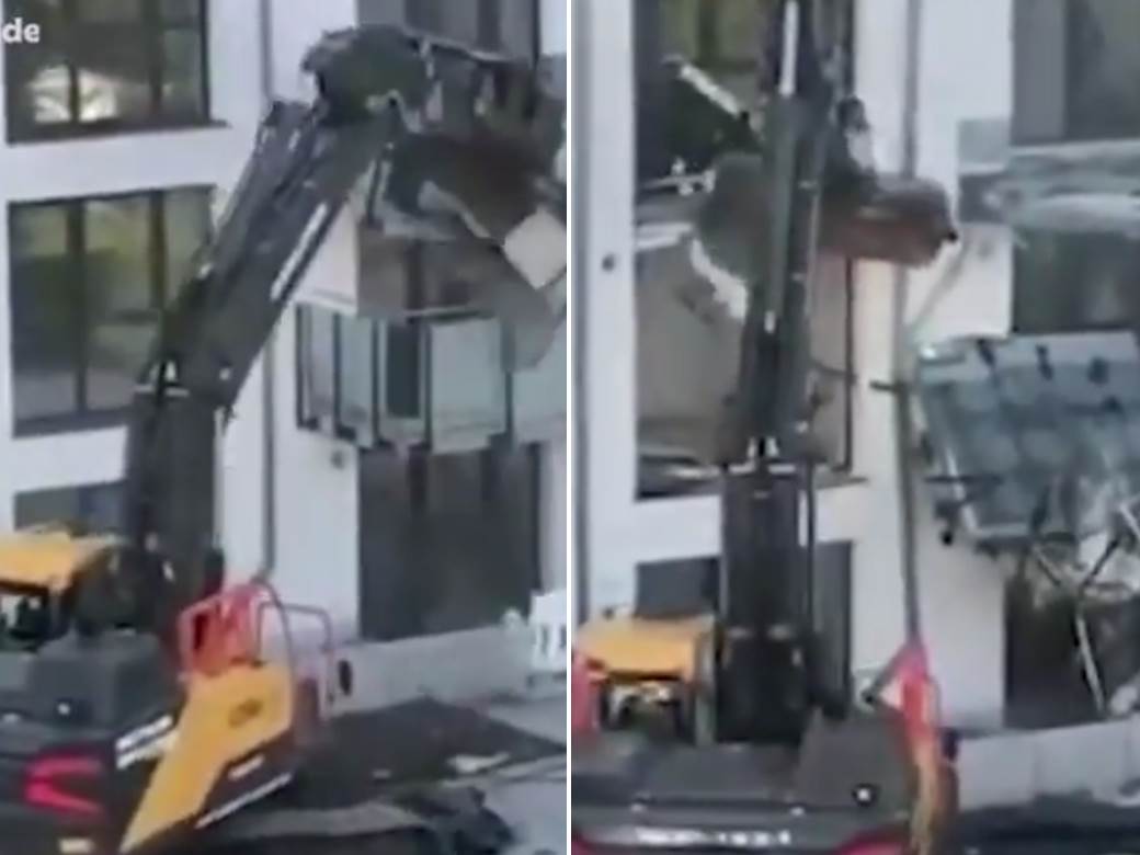  njemacka bagerista srusio dio zgrade zbog plate 