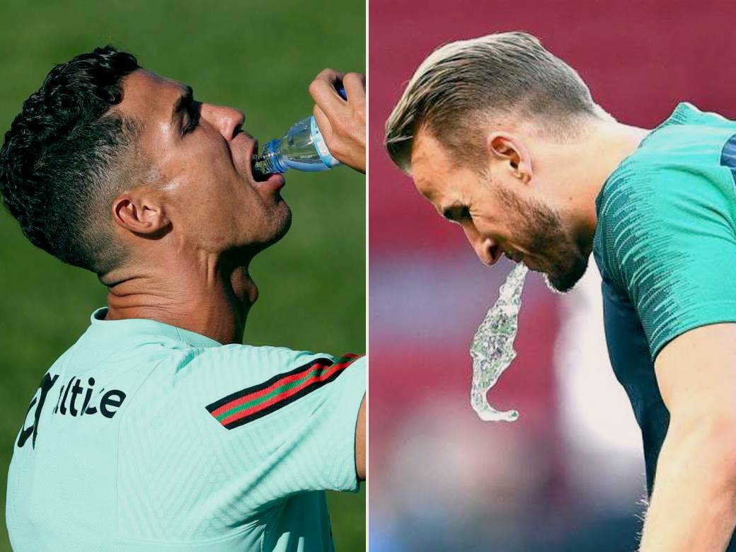  ronaldo  uzima gutljaj vode 