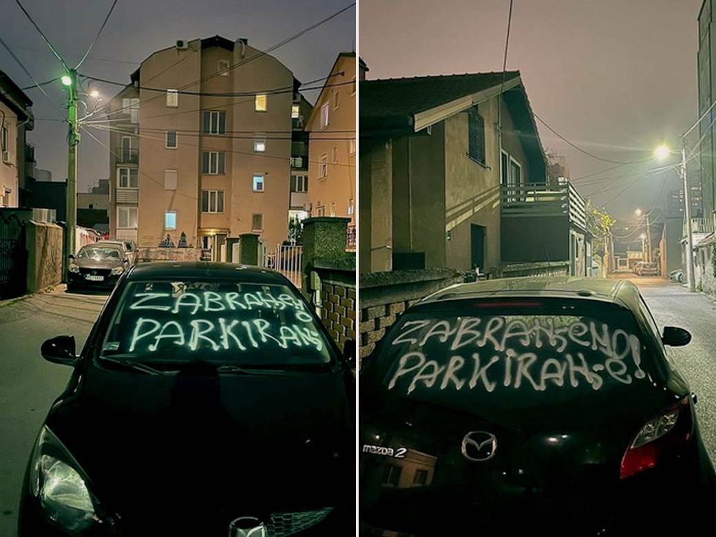  poruka na automobilu zabranjeno parkiranje 