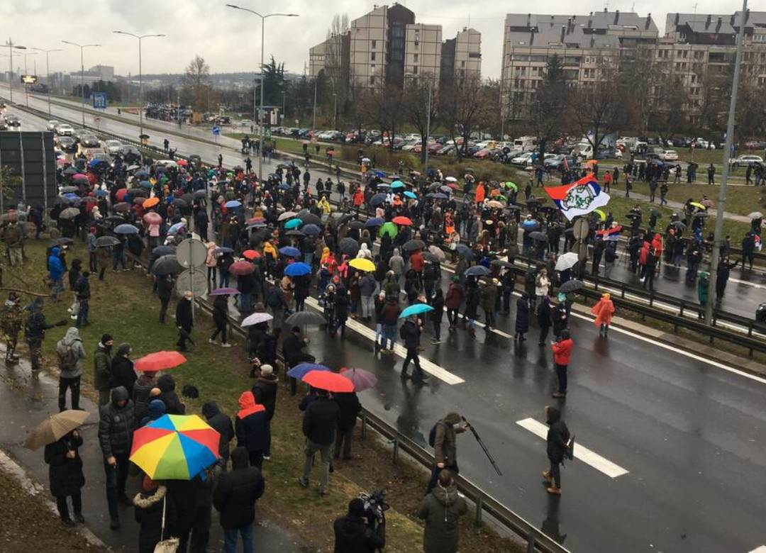  beograd blokiran autoput zbog protesta 