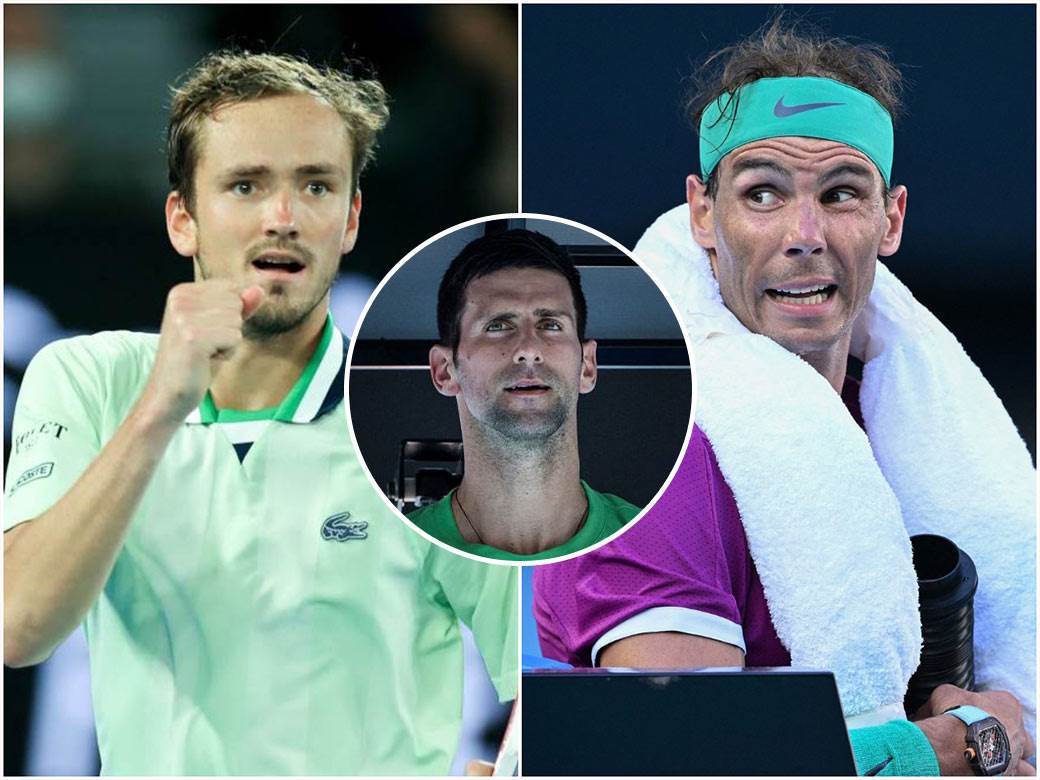  Novak Đoković, Rafael Nadal, Daniel Medvedev 