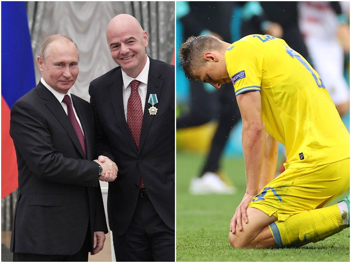  Rusija Ukrajina FIFA Infantino Putin 