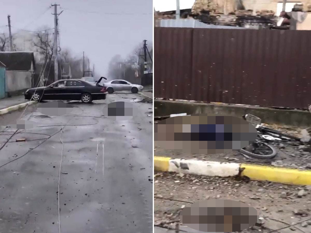   ruski vojnici ubijaju biciklistu u Buči 