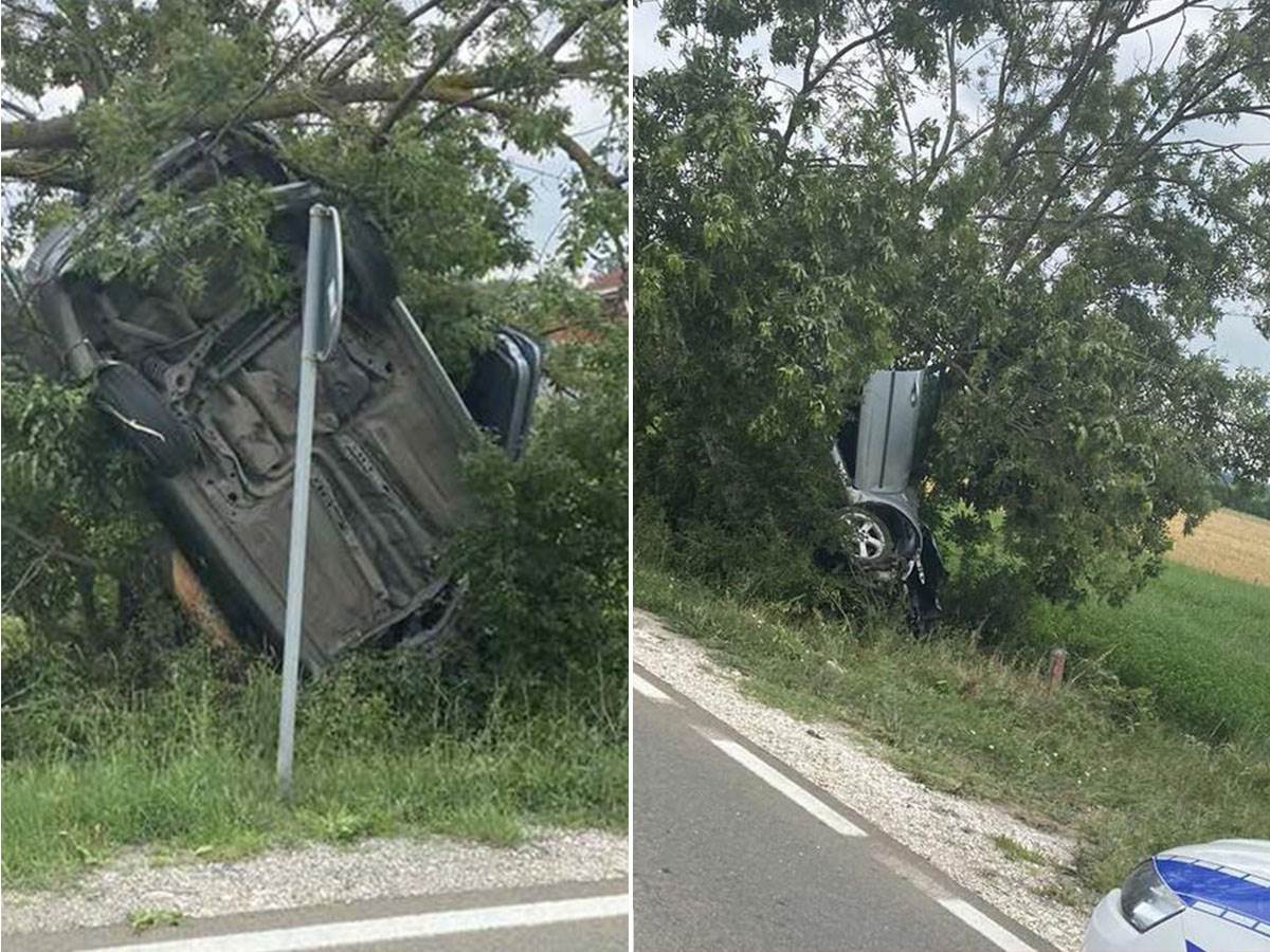  auto zavrsilo u krosnji drveta 