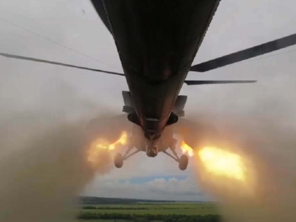  napad helikoptera rusije na ukrajinu snimak 