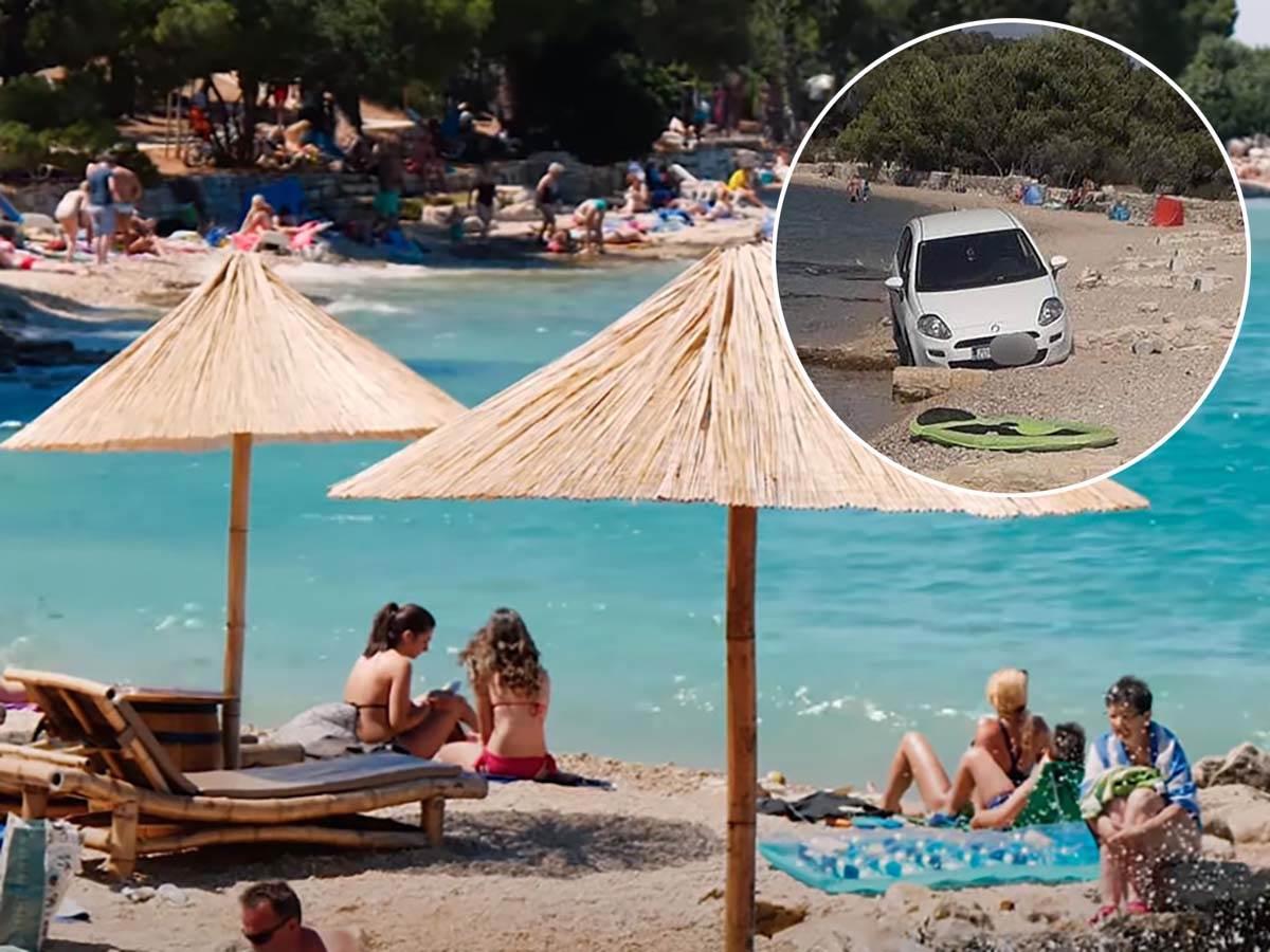 Auto koji je parkiran na plaži u Hrvatskoj 
