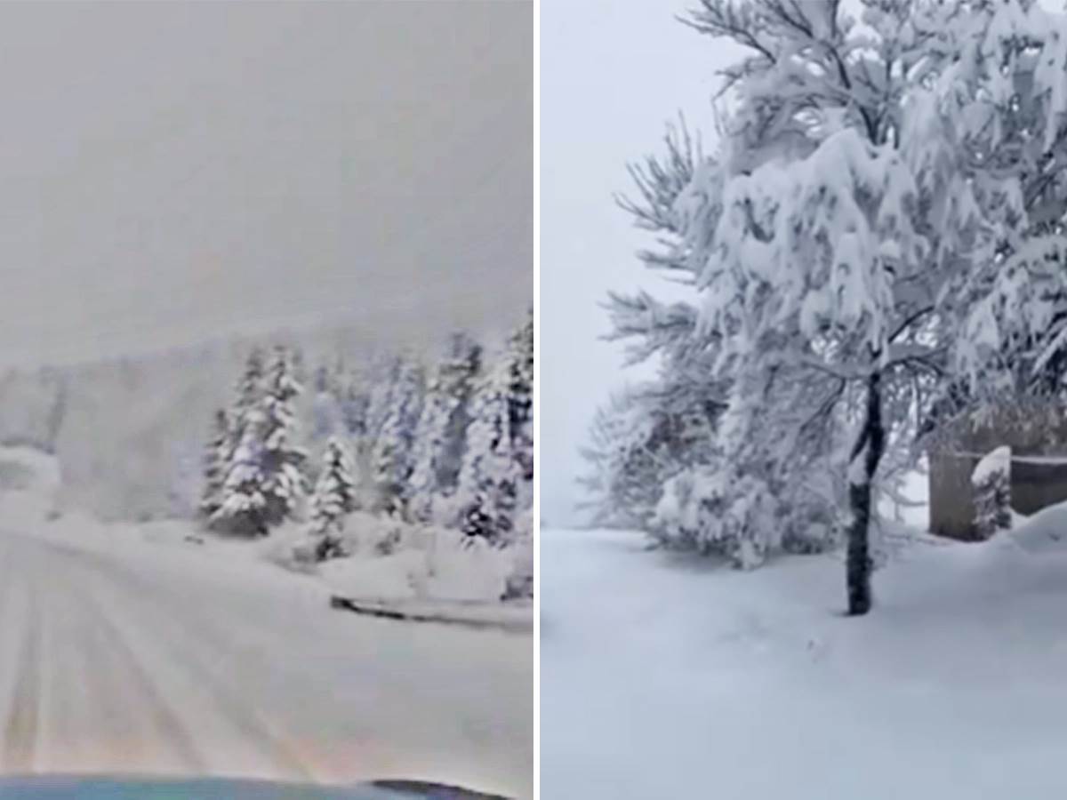  Velika količina snega pala je u nekim delovima Hrvatske i blokirala saobraćaj. 