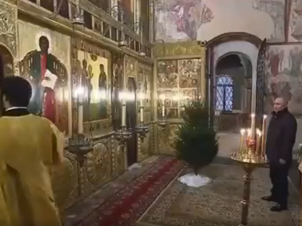  Predsjednik Rusije prisustvovao je božićnoj službi u Blagoveštenskoj sabornoj crkvi u Kremlju 