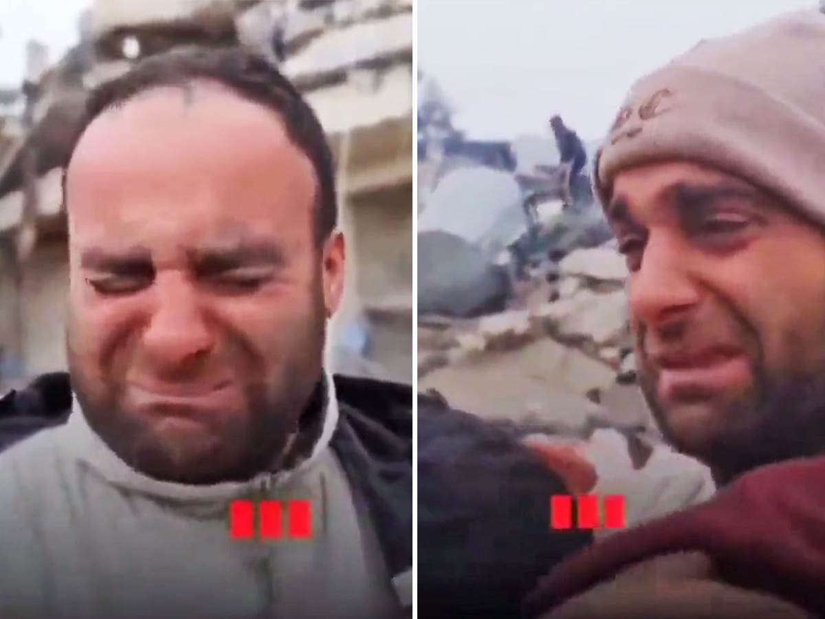  snimak sirijca koji je izgubio 12 clanova porodice u zemljotresu  