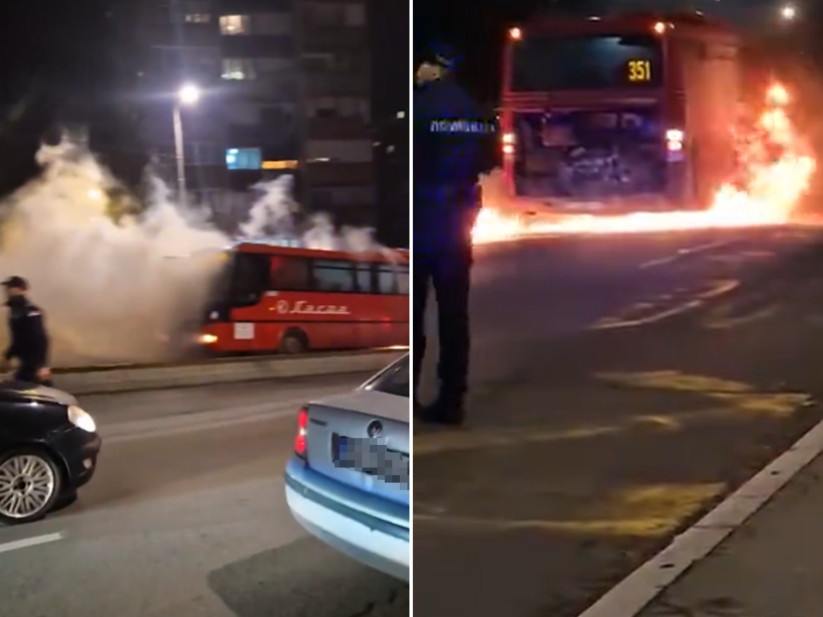  Zapalio se autobus na Plavom mostu 