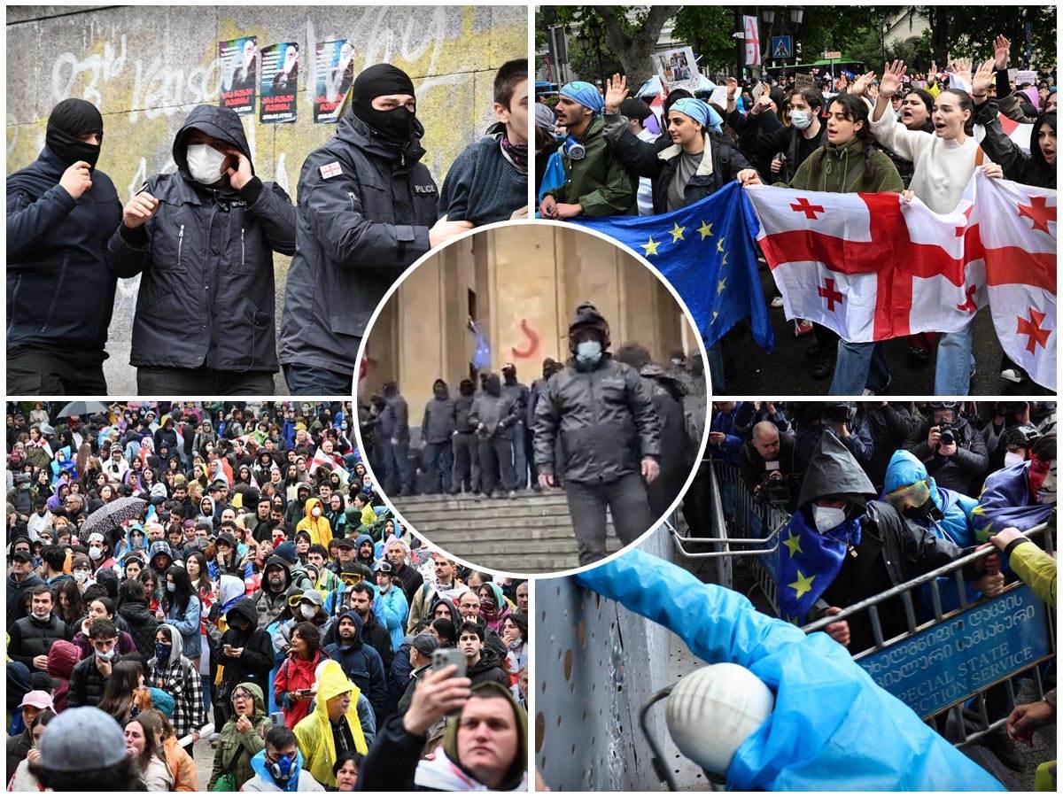  Protest u Gruziji demonstranti probijaju ogradu 