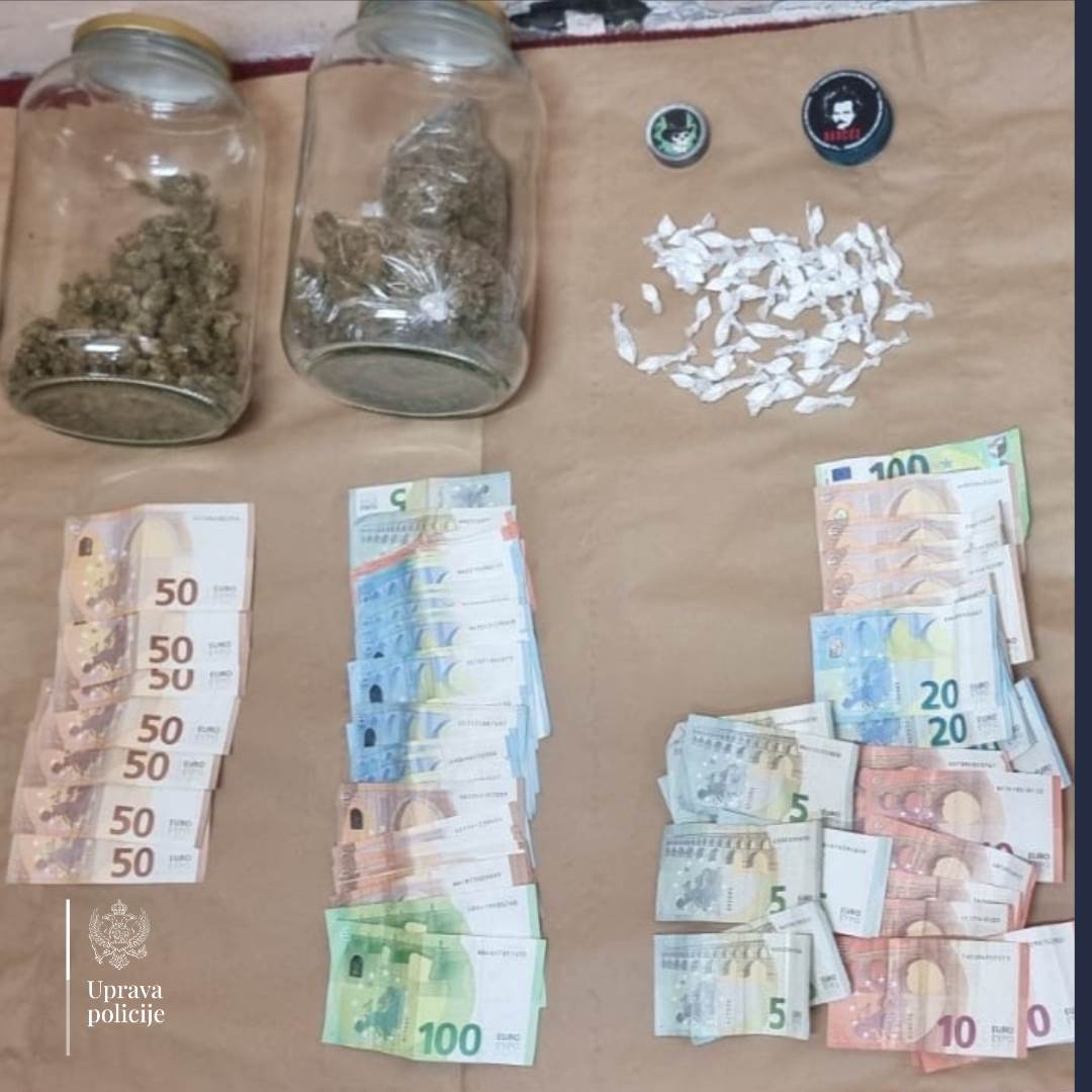  U Budvi uhapšena osoba kod koje je pronađen kokain i marihuana  namijenjena uličnoj prodaji 