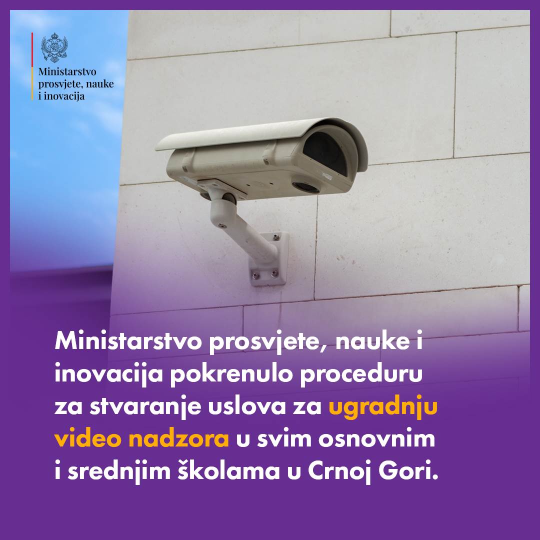  Osnovne i srednje škole u Crnoj Gori će imati video nadzor 