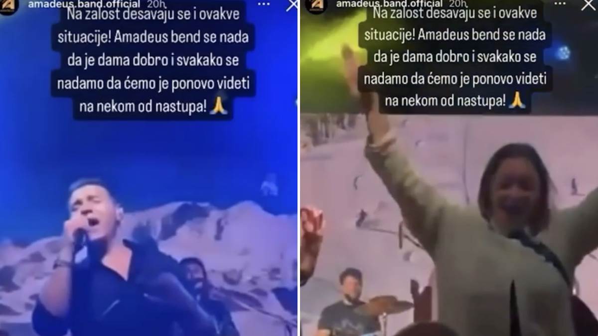  Na koncertu Amadeus benda dogodila se nezgoda kada je nepoznata žena skočila sa bine u publiku 