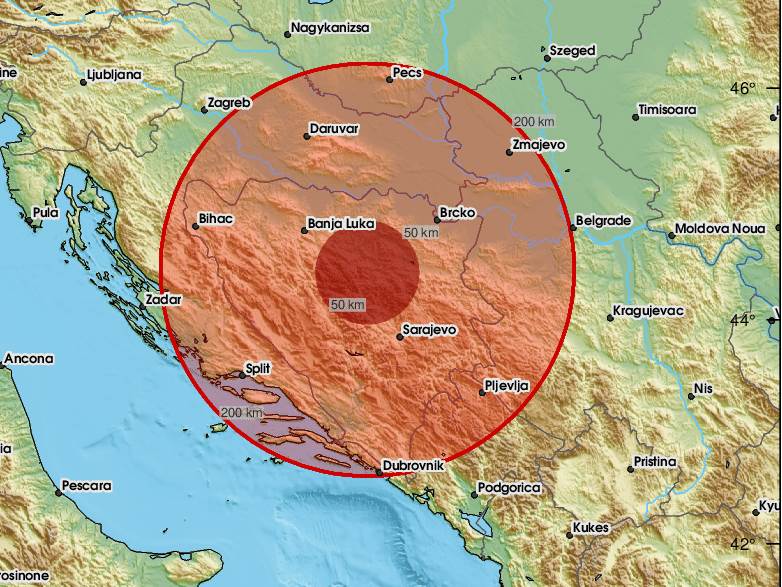  Zemljotres jačine 4,5 stepeni u Bosni 