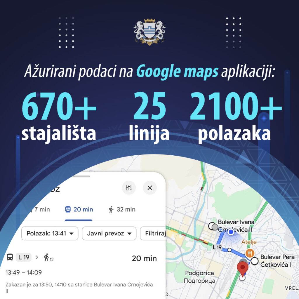  Glavni grad: Ažurirani podaci javnog gradskog prevoza na Google Maps 