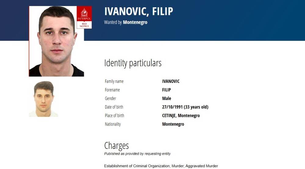  Filip Ivanović potjernica 