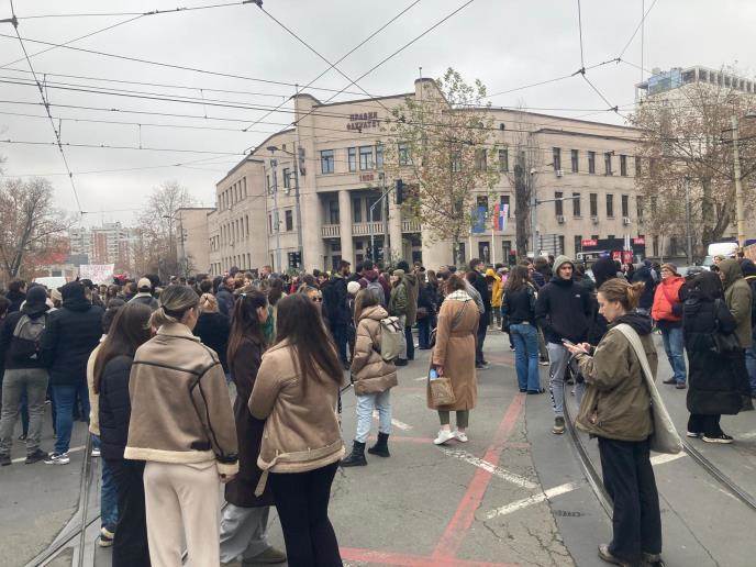  U toku protest studenata u Beogradu, blokiran saobraćaj u centralnim gradskim ulicama 