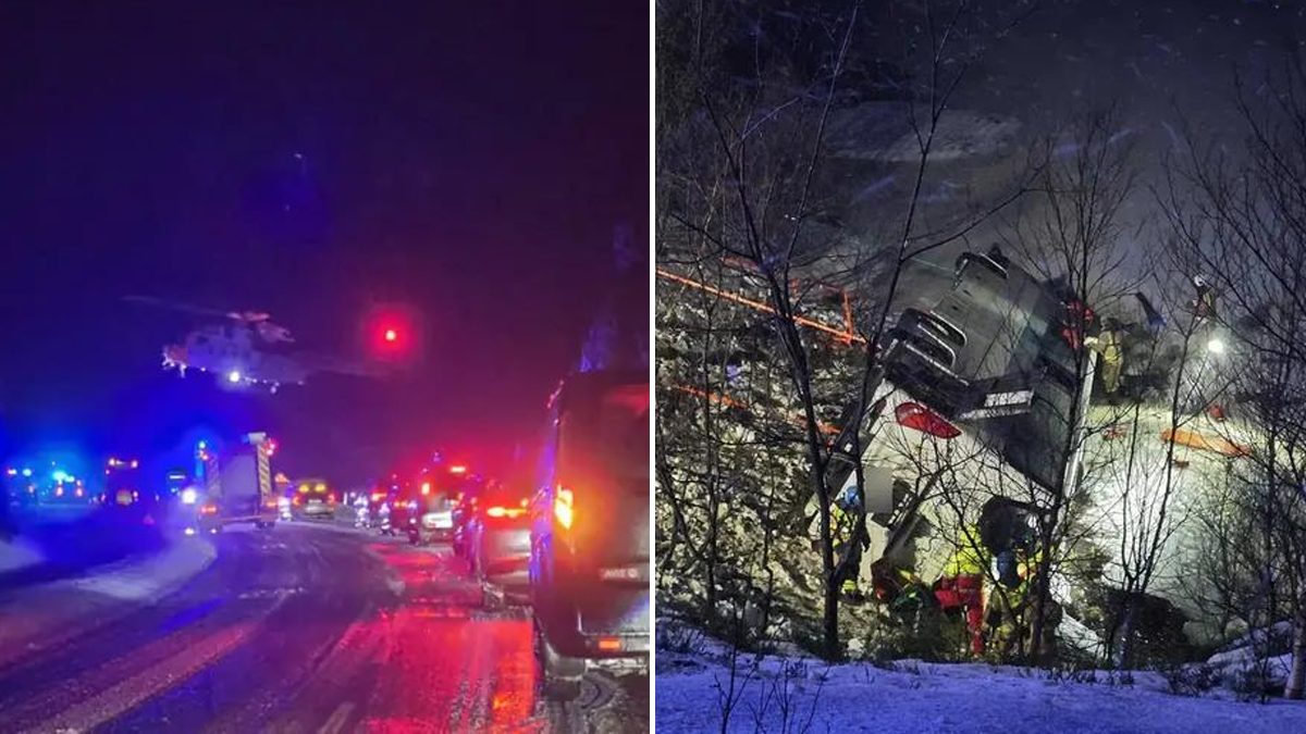  Autobus sletio u provaliju, pa upao direktno u jezero! Horor u Norveškoj, ima poginulih (Foto) 