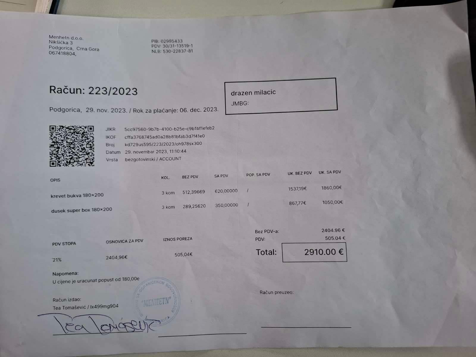  Podgorička firma tvrdi da advokat izbjegava da plati namještaj koji su mu isporučili!? 