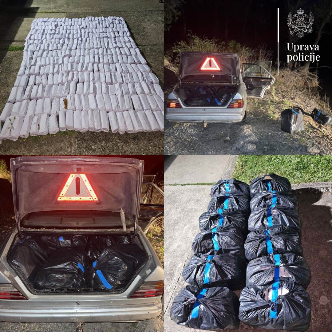  Tuzi: Zaplijenjeno oko 200 kilograma rezanog duvana, krivična prijava protiv dvije osobe 