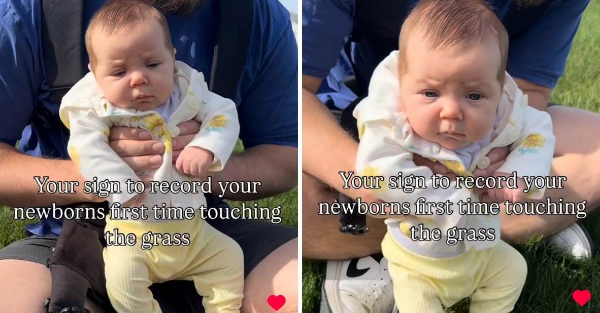  Reakcija bebe koja prvi put dodiruje travu 