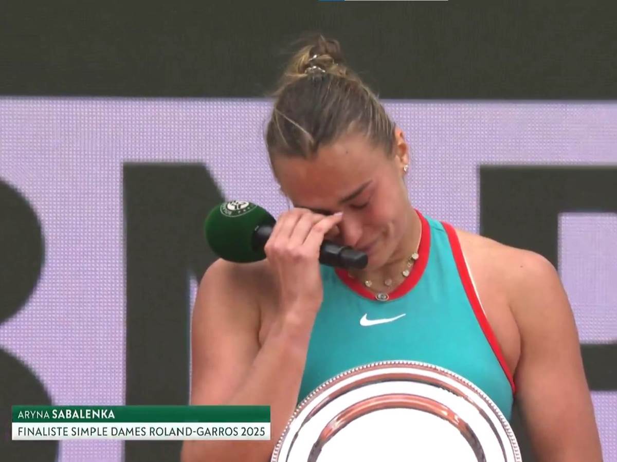 Arina Sabalenka zaplakala na Rolan Garosu 