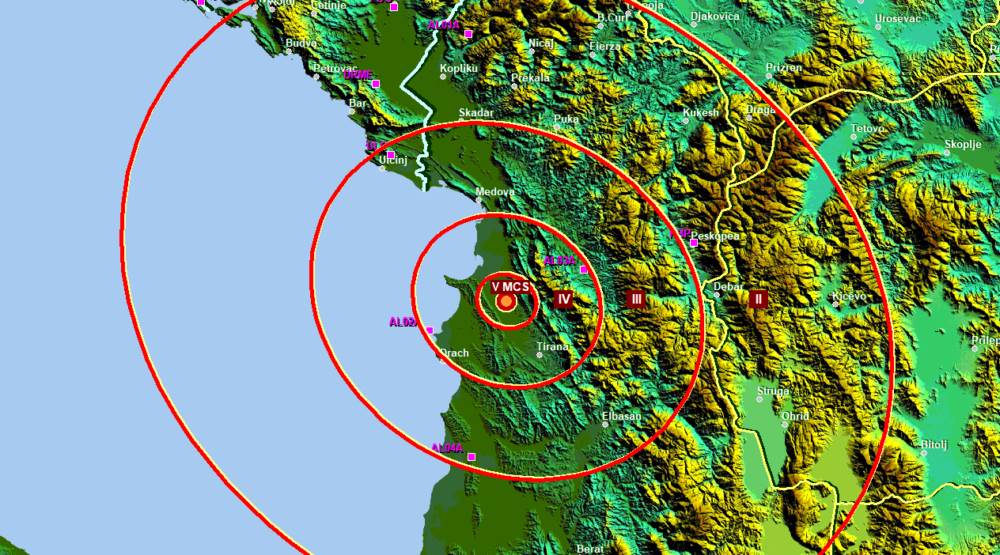  Zemljotres srednje jačine kod Tirane, osjetio se i u Crnoj Gori 