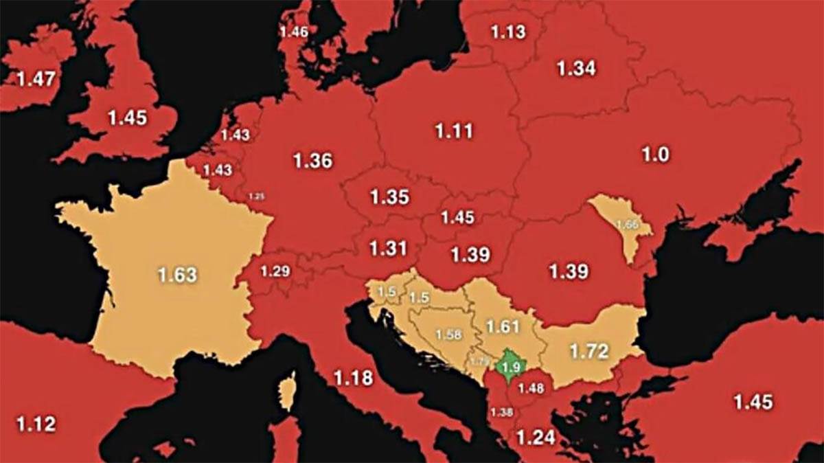  "Ili rađajte ili nestajete!": Ilon Mask objavio zabrinjavajuću mapu Evrope 