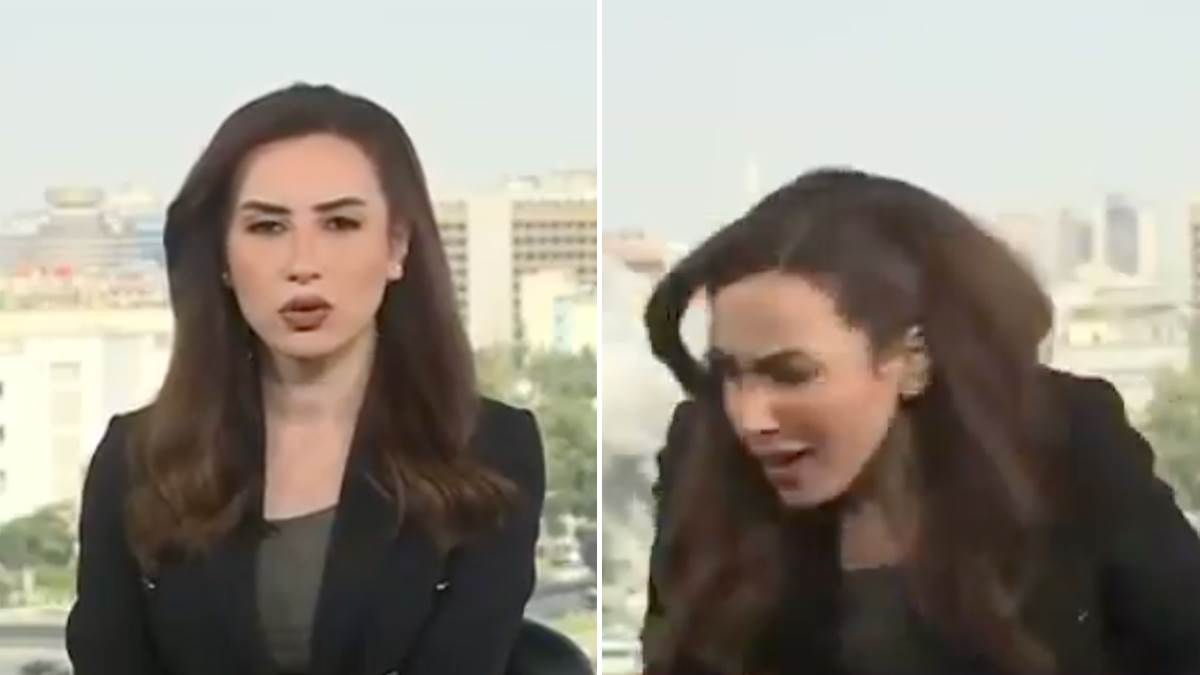  Voditeljka se uključila u program uživo, iza nje dolijeće raketa 