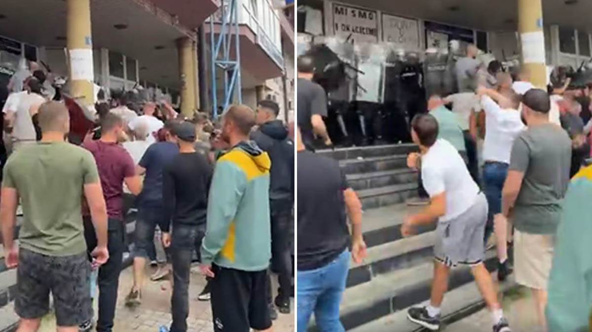  Sukob građana i policije ispred Državnog univerziteta u Novom Pazaru 