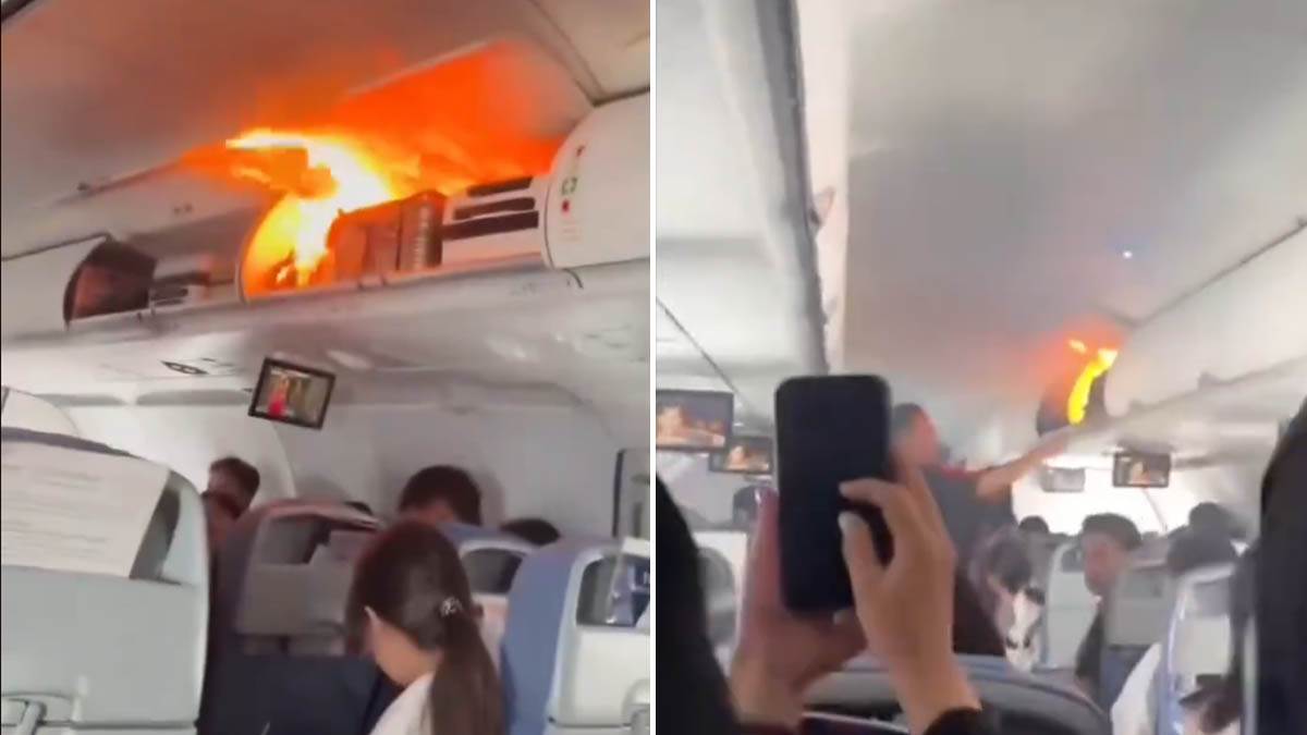  Plamen kulja iznad glava, putnici u panici 