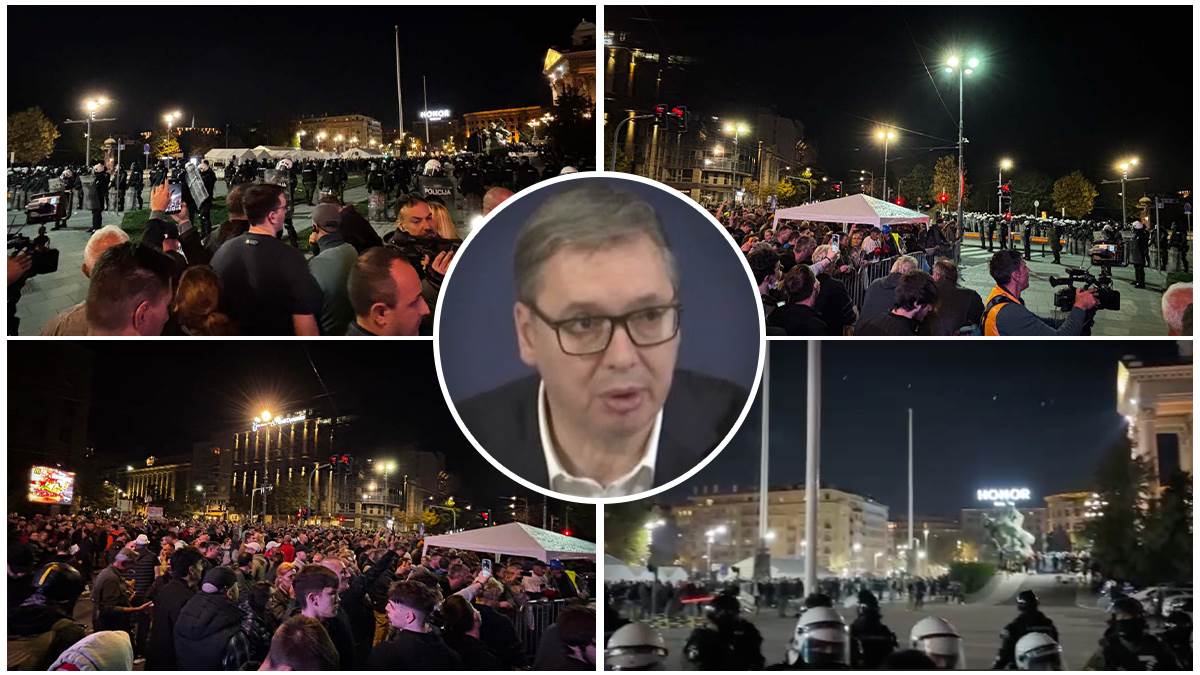  "Pozivam građane na mir i uzdržanost": Vučić se oglasio o haosu ispred Narodne skupštine 