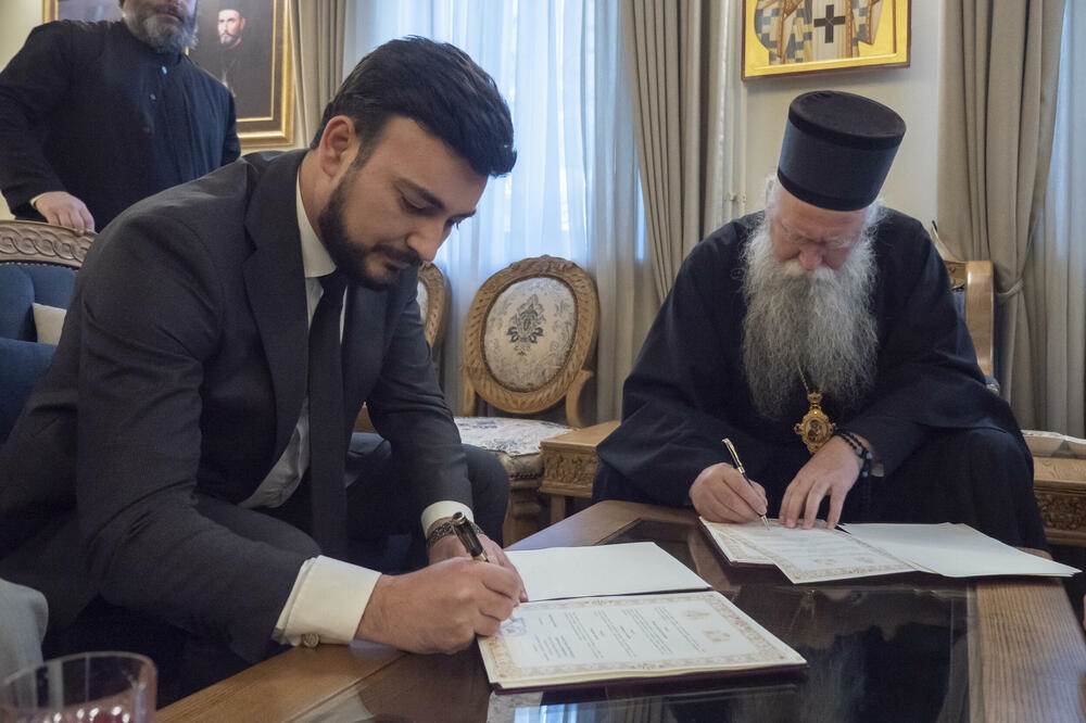  Jovanović i Joanikije potpisali Sporazum o izgradnji hrama Svetog Marka  