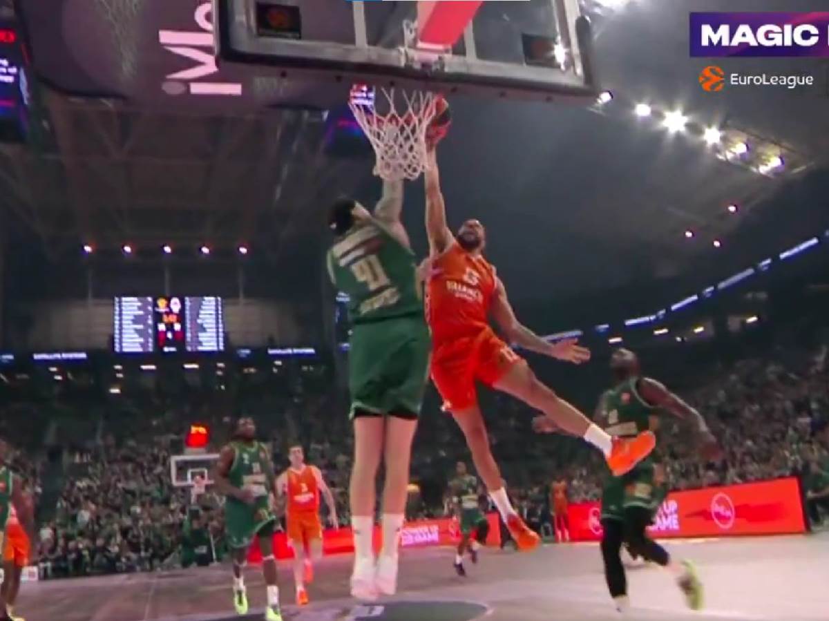  Ovo je najbolje zakucavanje sezone u Evroligi: Bek Valensije pregazio centra Panatinaikosa 