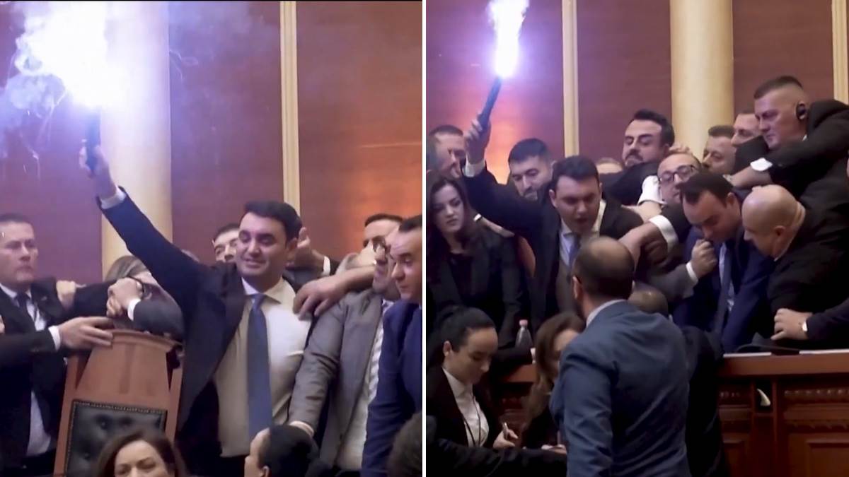  Haos u albanskom parlamentu 